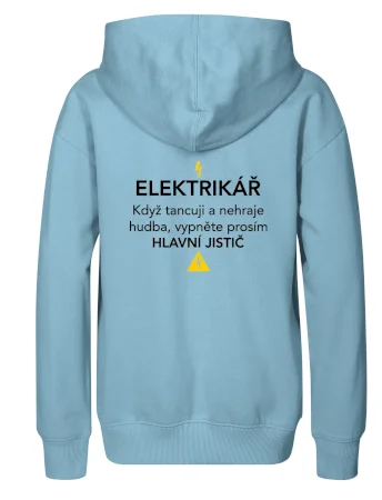 Elektrikář - hlavní jistič - Nápis na zádech