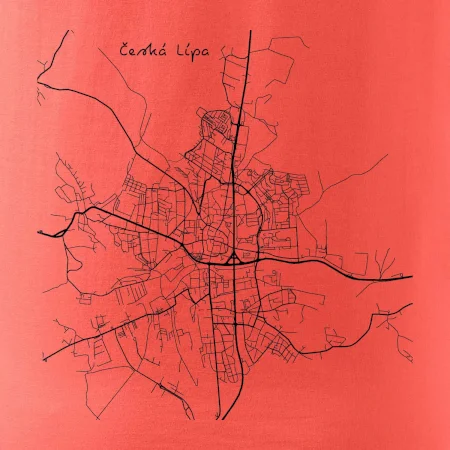 Česká Lípa - Mapa černobílá