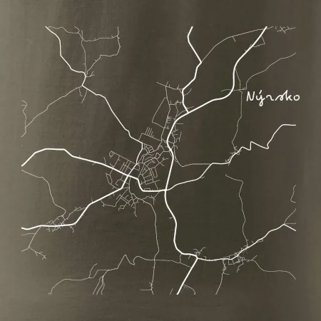 Černobílá mapa Nýrsko  340 22