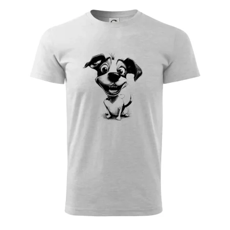 Černobílá karikatura Jack Russell teriér