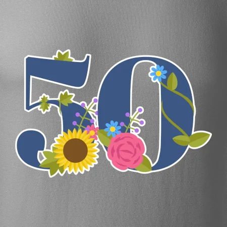 Květinové číslo kreslené - 50