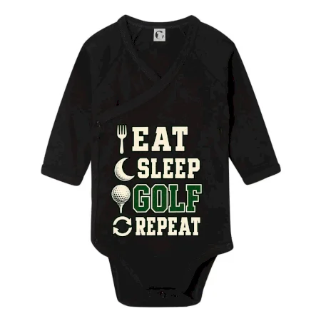 Eat sleep golf repeat typografie