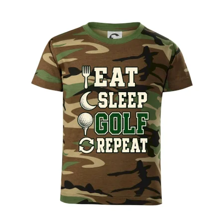 Eat sleep golf repeat typografie