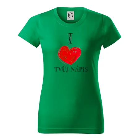 I love malované srdce - vlastní nápis
