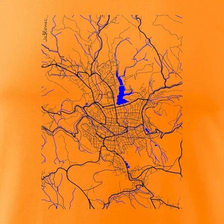 Jablonec nad Nisou - Mapa s vodními toky