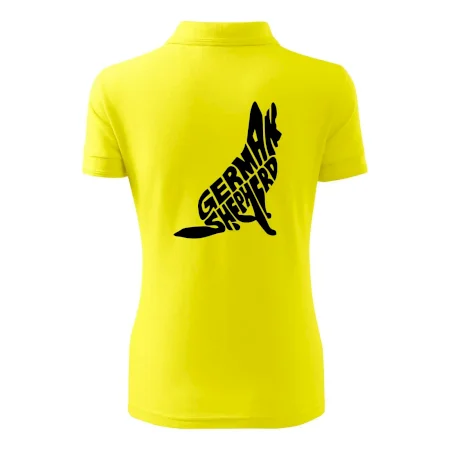 Německý ovčák sedící napis