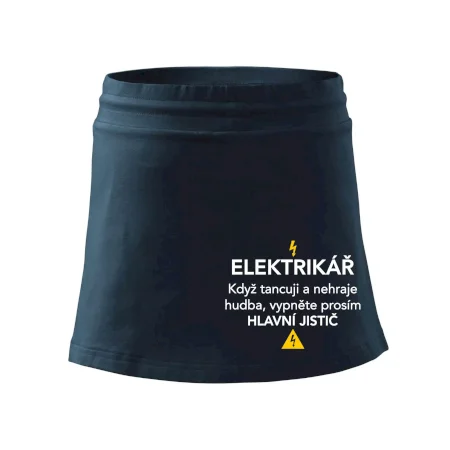 Elektrikář - hlavní jistič - Nápis na zádech