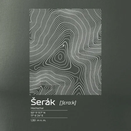 Šerák - vrstevnice v obdélníku