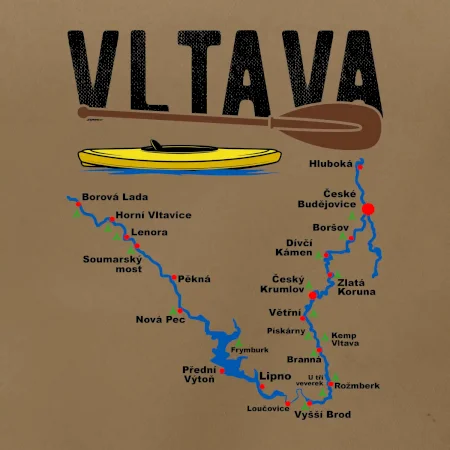 Mapa řeky Vltavy
