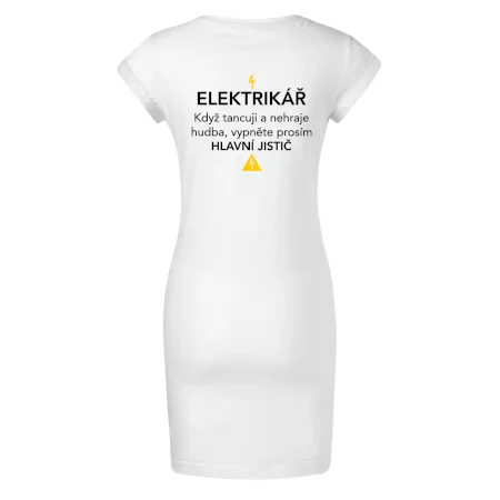Elektrikář - hlavní jistič - Nápis na zádech