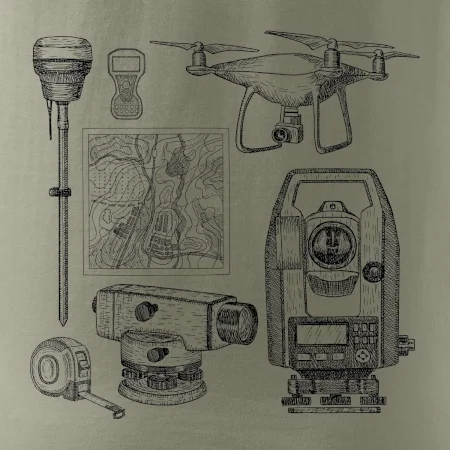 Geodet teodolit dron