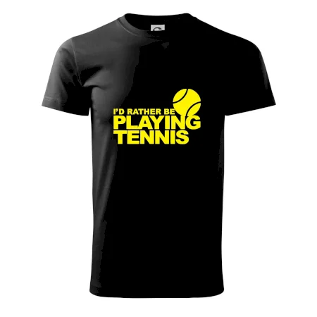 Playing tennis