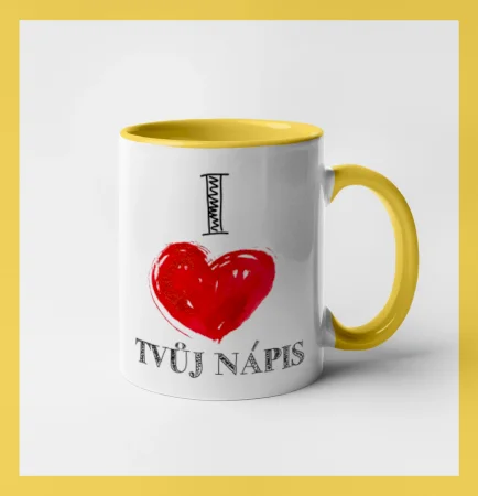 I love malované srdce - vlastní nápis