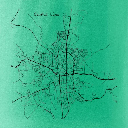 Česká Lípa - Mapa černobílá