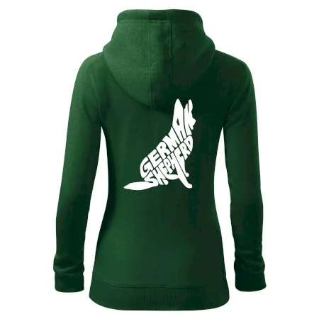 Německý ovčák sedící napis