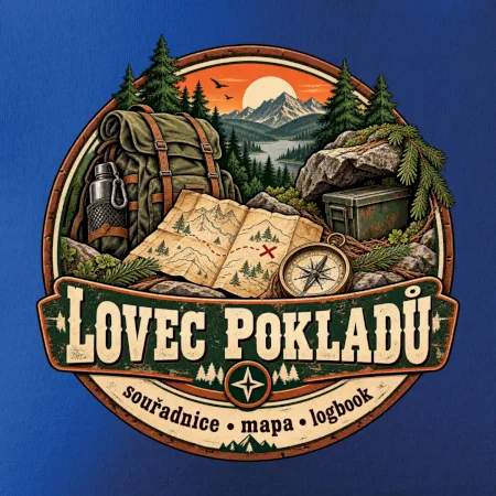 Lovec pokladů vintage horský odznak