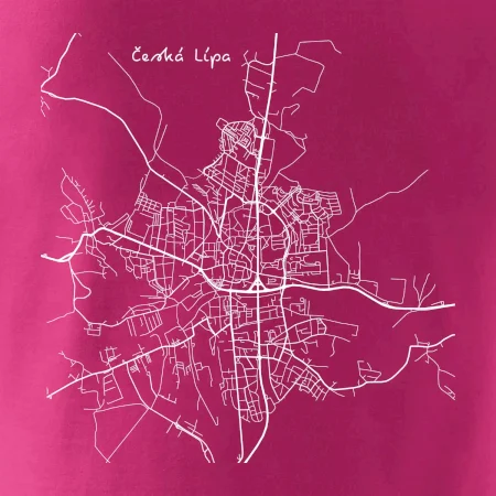 Česká Lípa - Mapa černobílá