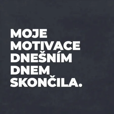 MOJE MOTIVACE DNEŠNÍM DNEM SKONČILA.