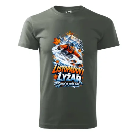Listopadový lyžař král zasněžených svahů