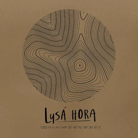 Lysá hora - vrstevnice v kruhu