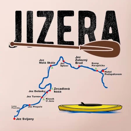 Mapa řeky Jizery