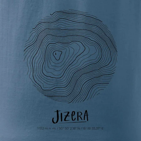 Jizera - vrstevnice v kruhu