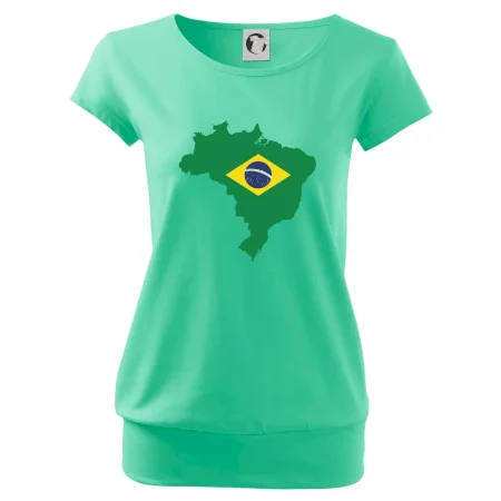 Brazílie vlajka v mapě