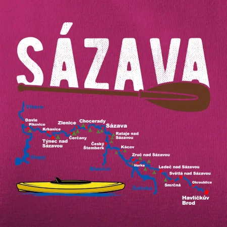 Mapa řeky Sázavy