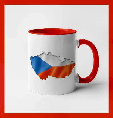 Česká vlajka v obrysu republiky