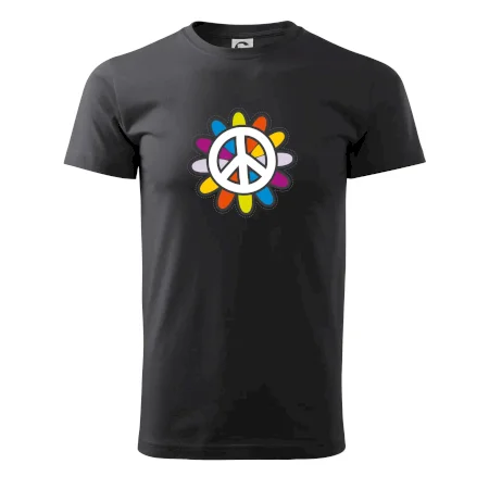 Peace symbol s kreslenou květinou