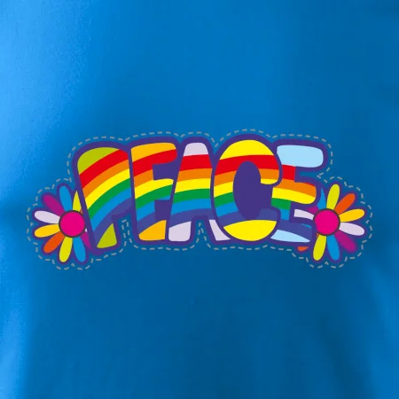 Peace nápis duhový