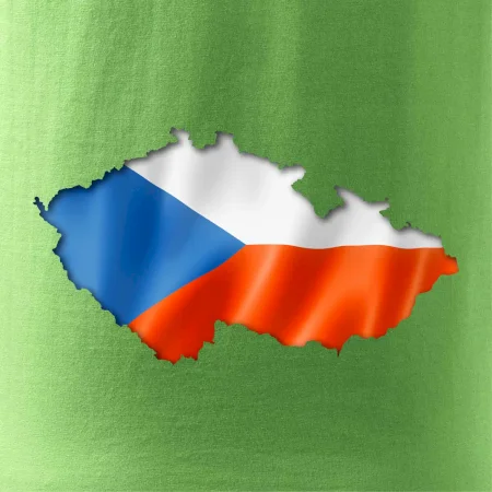 Česká vlajka v obrysu republiky