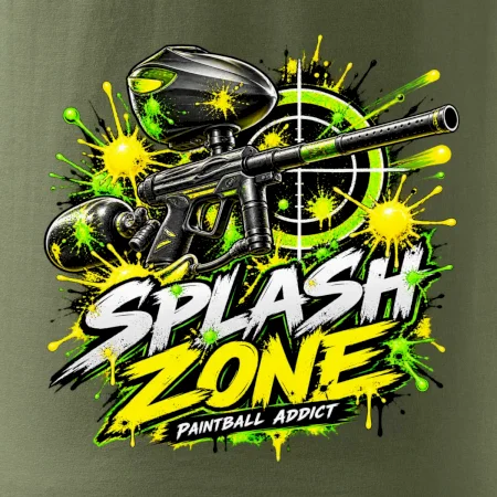 Neonový zásah splash zone paintball