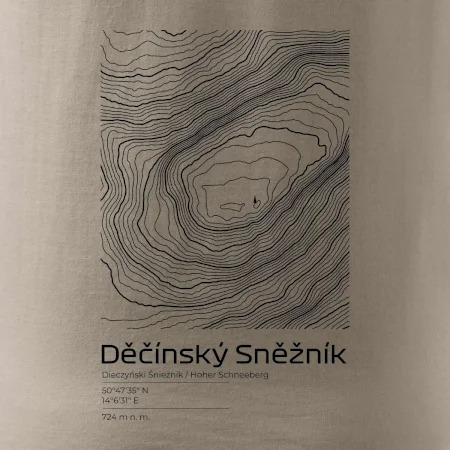 Děčínský Sněžník - vrstevnice v obdélníku