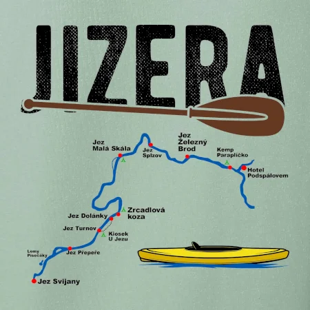 Mapa řeky Jizery