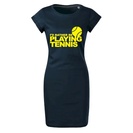Playing tennis