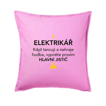 Elektrikář - hlavní jistič - Nápis na zádech