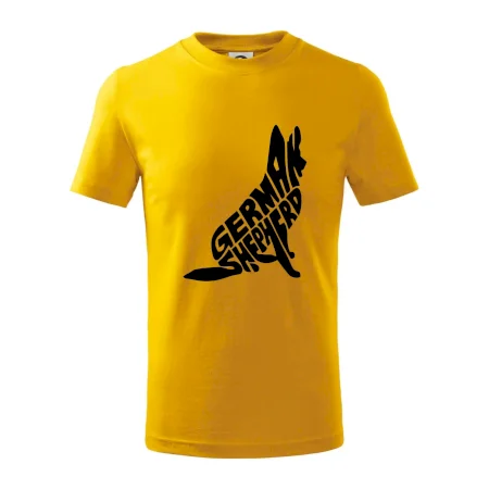 Německý ovčák sedící napis