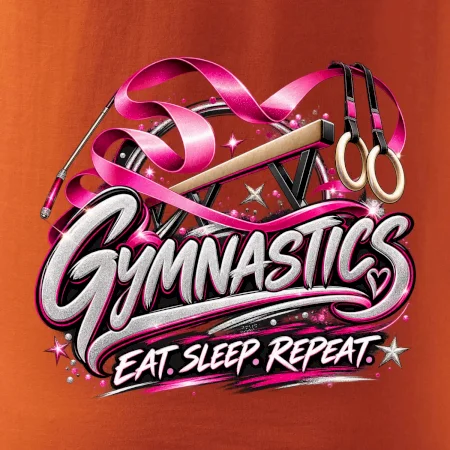 Gymnastická stuha a kruhy eat sleep repeat