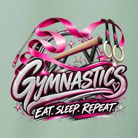 Gymnastická stuha a kruhy eat sleep repeat