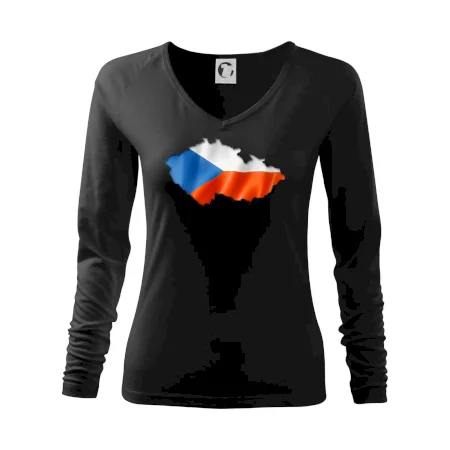 Česká vlajka v obrysu republiky