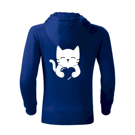 Kočka drží srdce
