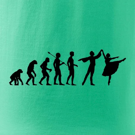 Evoluce tanec - muž a žena se sukní