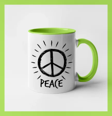 Peace symbol černobílý