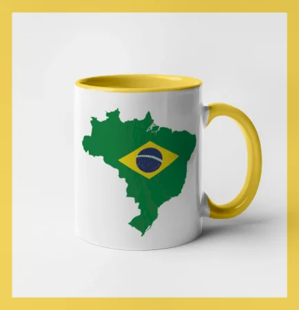 Brazílie vlajka v mapě
