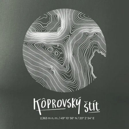 Kôprovský štít - vrstevnice v kruhu