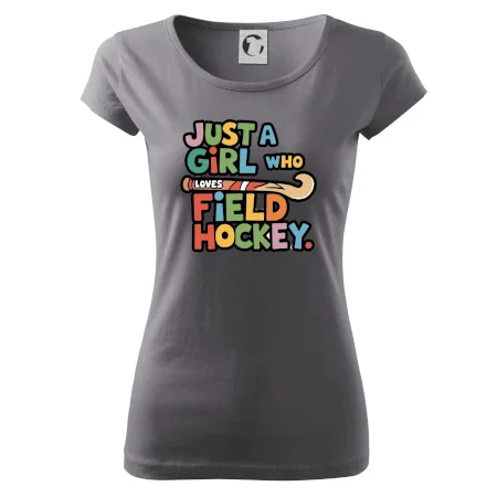 Barevný nápis Just a girl who loves field hockey