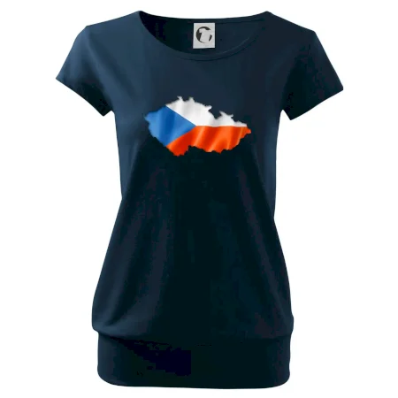 Česká vlajka v obrysu republiky