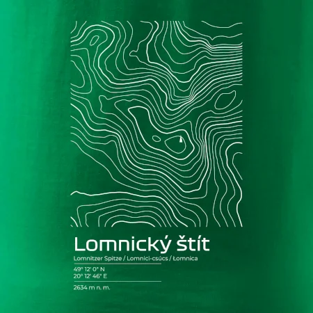 Lomnický štít - vrstevnice v obdélníku