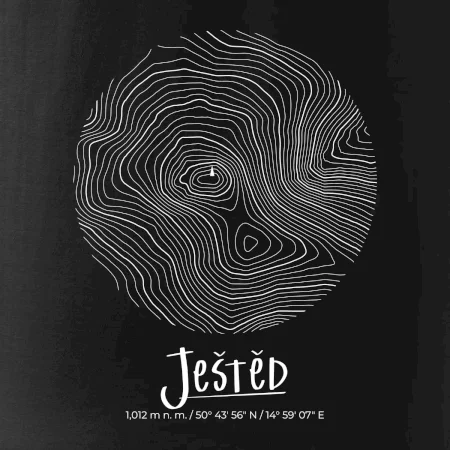 Ještěd - vrstevnice v kruhu